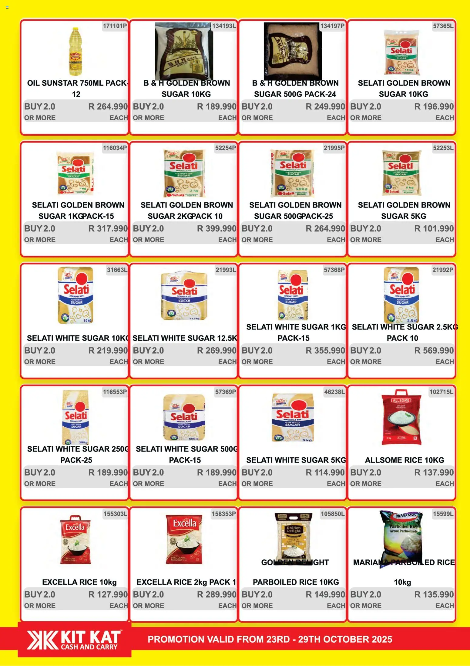 New KIT KAT Cash & Carry catalogue – valid from 23.10.2025 | Page: 9 | Products: Oil, Rice, Sugar