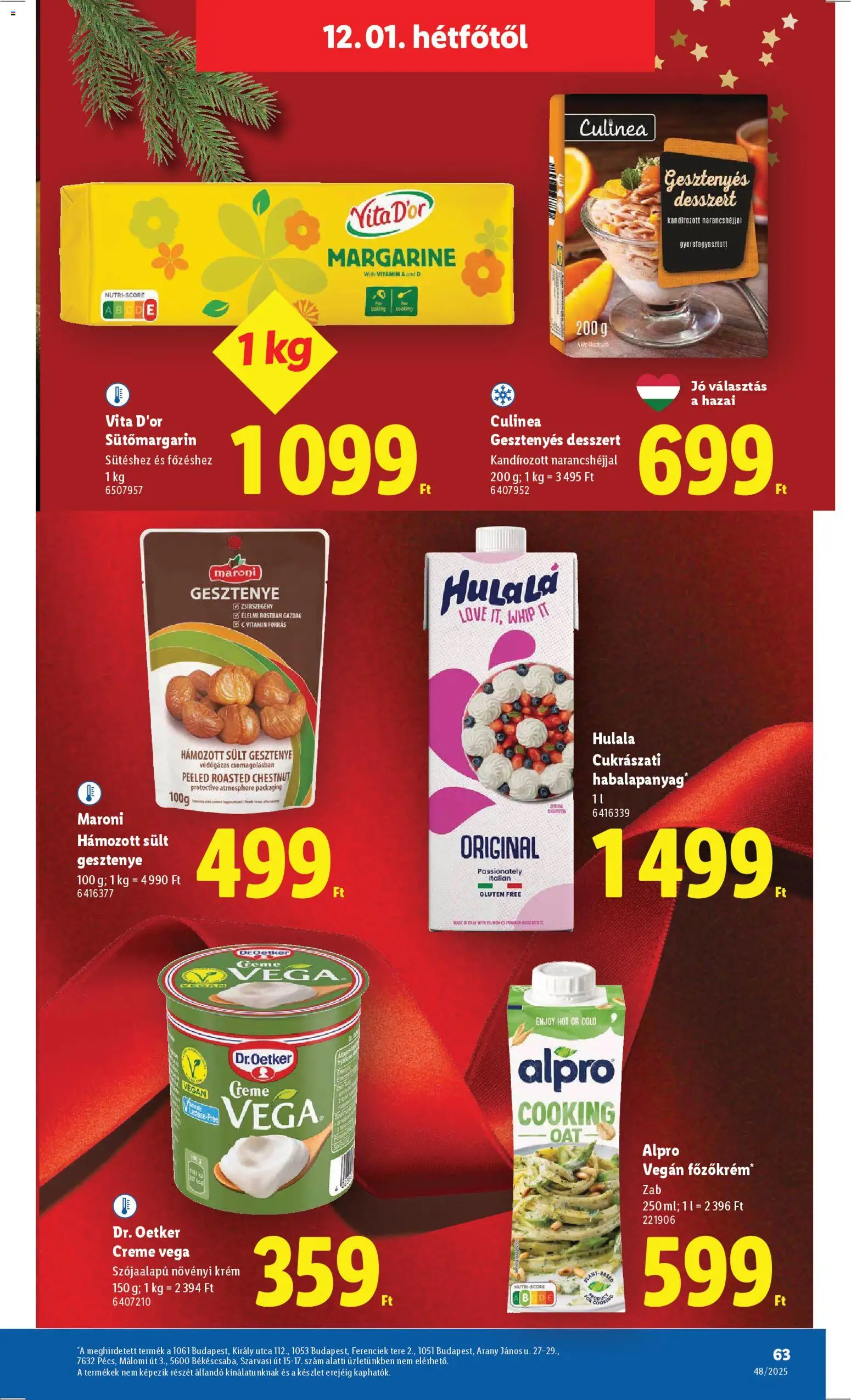 Lidl akciós ujság - amely érvényes a következő dátumtól: 27.11.2025 | Oldal: 63 | Termékek: Alpro, Vegán