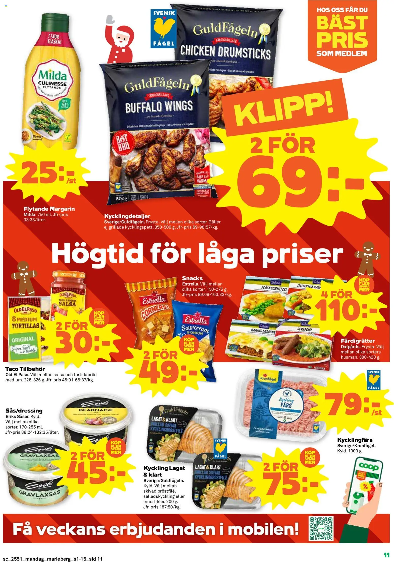 Coop Forum reklamblad aktuell från 15.12.2025 | Sida: 11 | Produkter: Salsa, Galler, Margarin