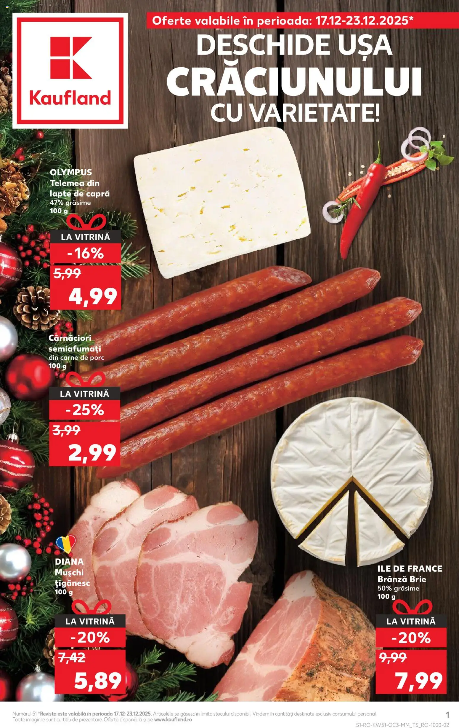 Noul catalog Kaufland – valabil de la 17.12.2025 | Pagină: 1 | Produse: Vitrină, Lapte, Brânză, Ușă
