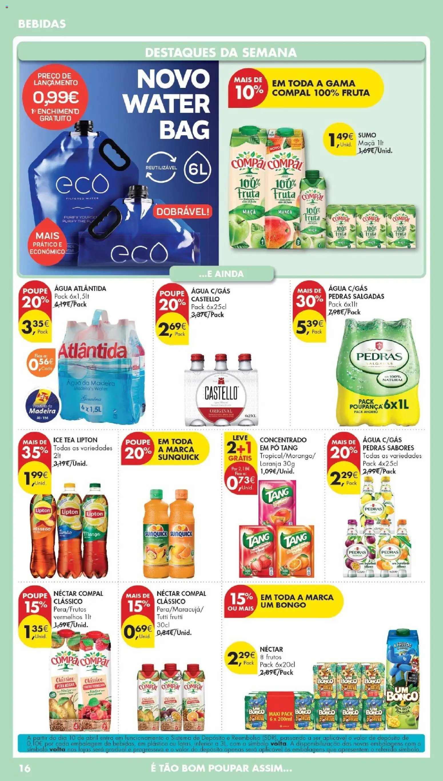 Pingo Doce Poupe Esta Semana Madeira │ válido de 21.04.2026 | Página: 16 | Produtos: Agua, Pó, Maça, Sumo