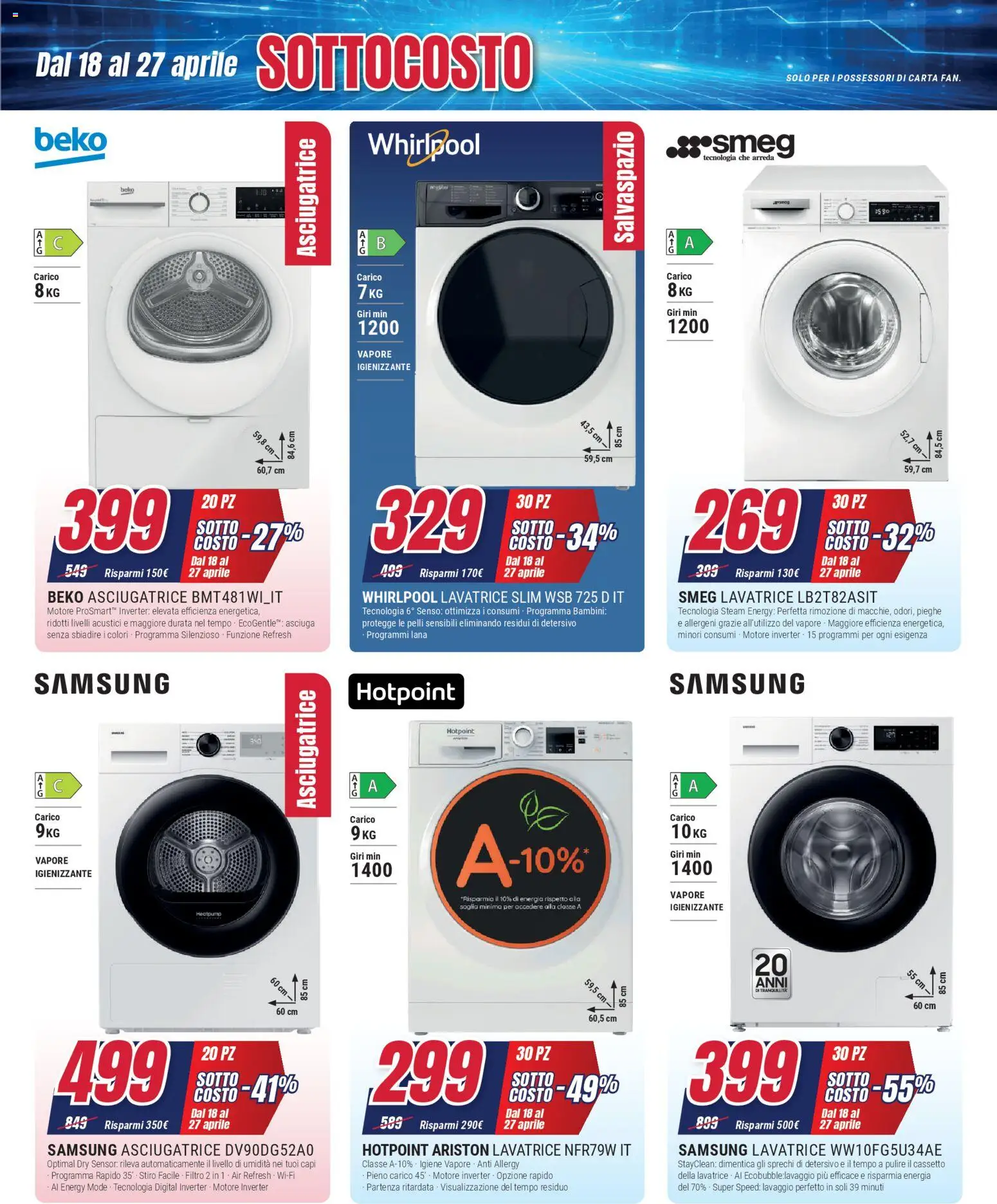 Volantino Trony del 18.04.2026 | Pagina: 11 | Prodotti: Lavatrice, Asciugatrice, Samsung