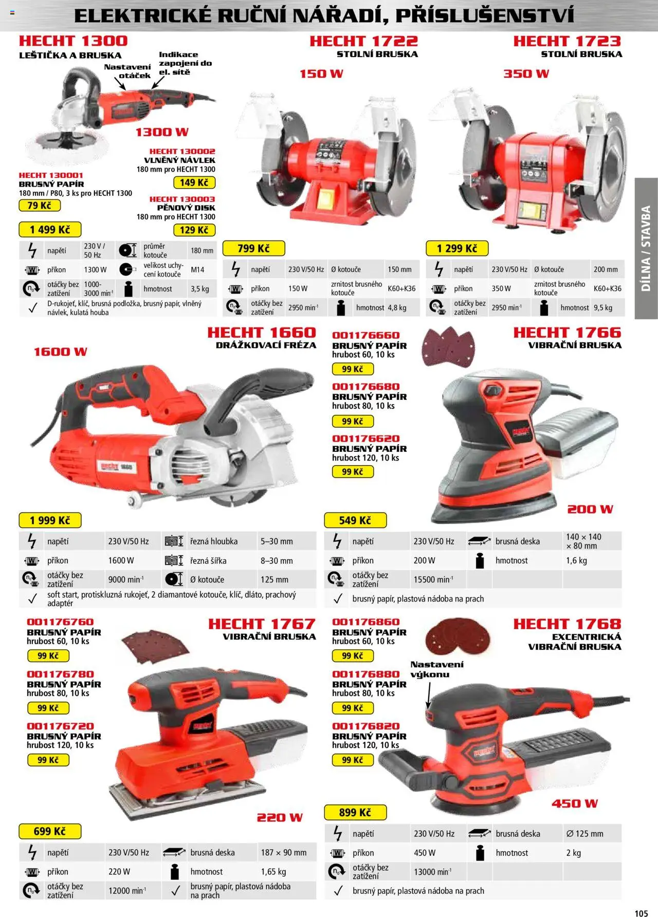 Hecht katalog - Jaro-léto 2025 od 22.04.2025 | Strana: 105 | Produkty: Drážkovací fréza, Hecht, Bruska, Disk