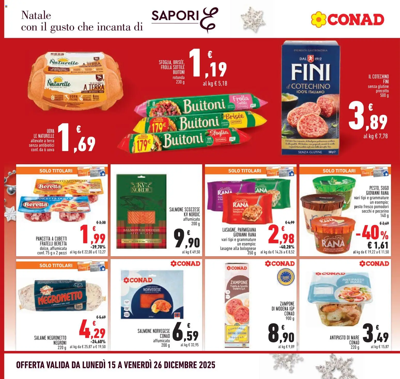 Volantino Conad del 15.12.2025 | Pagina: 14 | Prodotti: Salmone, Pancetta, Pomodori, Pesto