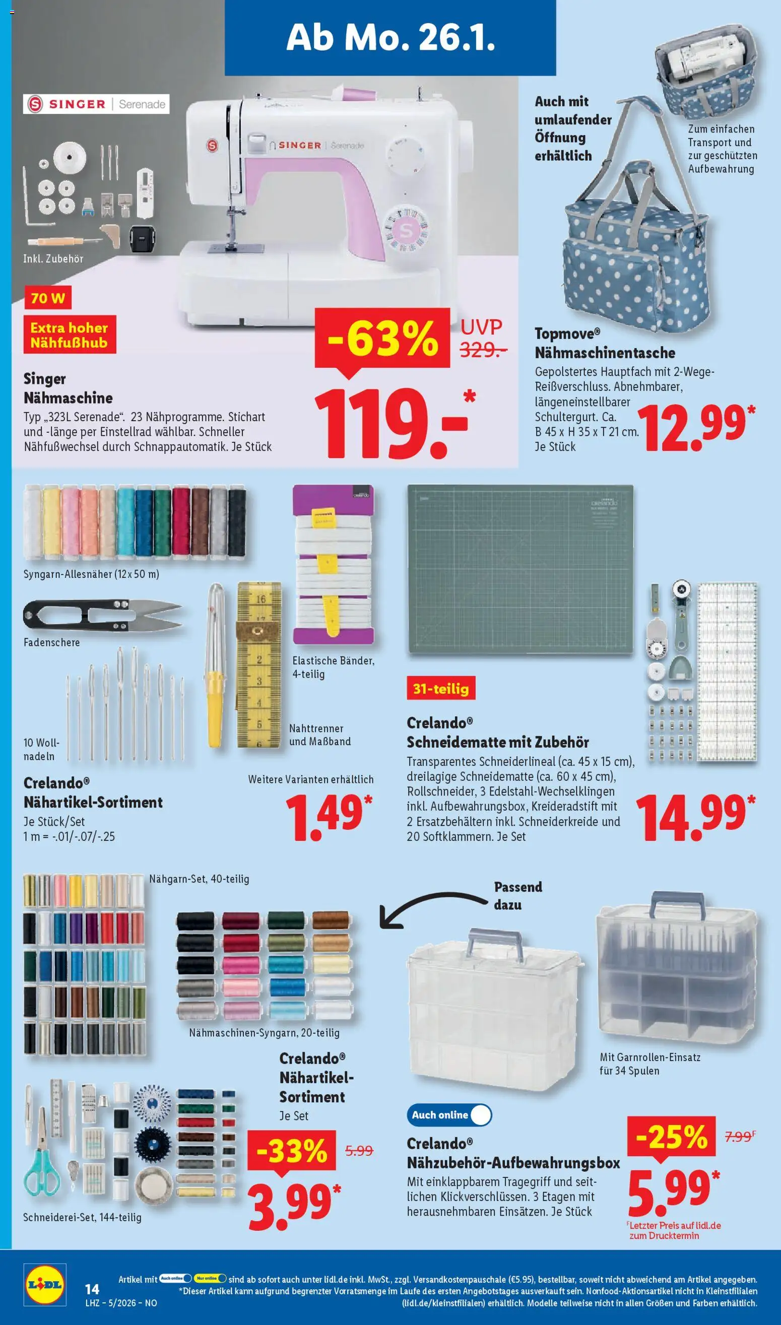 Lidl Prospekt Holzminden – gültig ab 26.01.2026 | Seite: 34 | Produkte: Nähmaschine