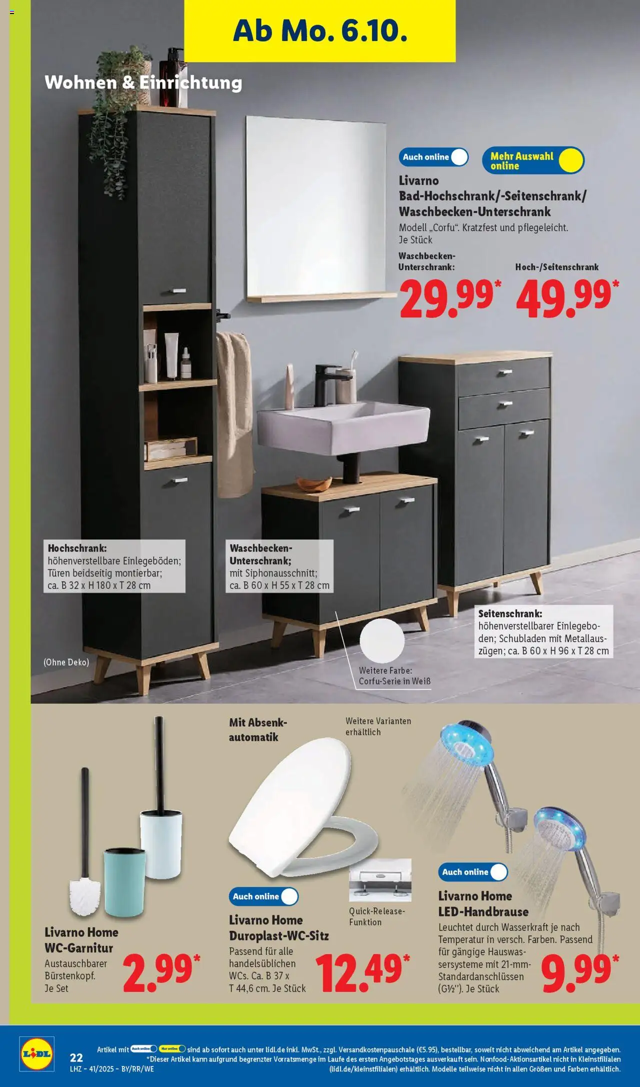 Lidl Prospekt Hilders – gültig ab 06.10.2025 | Seite: 40 | Produkte: Waschbecken, Unterschrank, Hochschrank