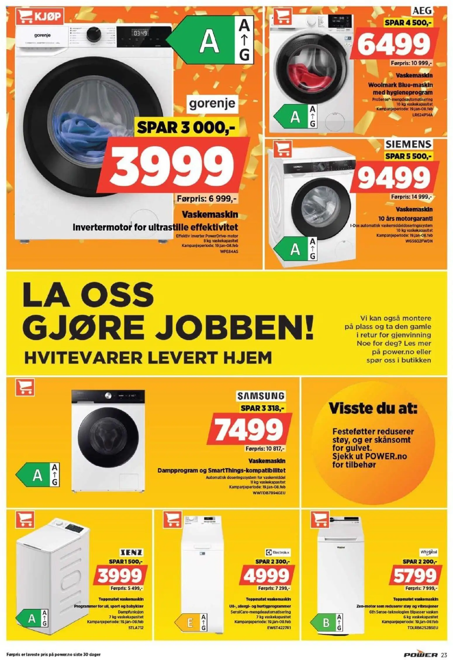 {H1} | Side: 23 | Produkter: Vaskemiddel, Vaskemaskin