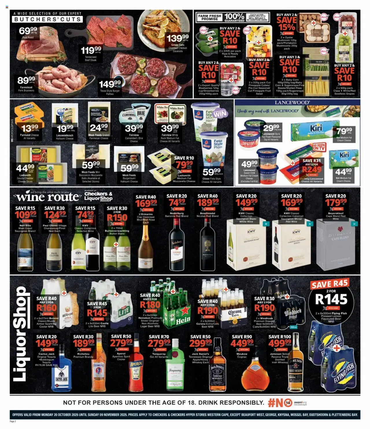 New Checkers catalogue – valid from 20.10.2025 | Page: 2 | Products: Mushrooms, Pork, Beef, Pineapple