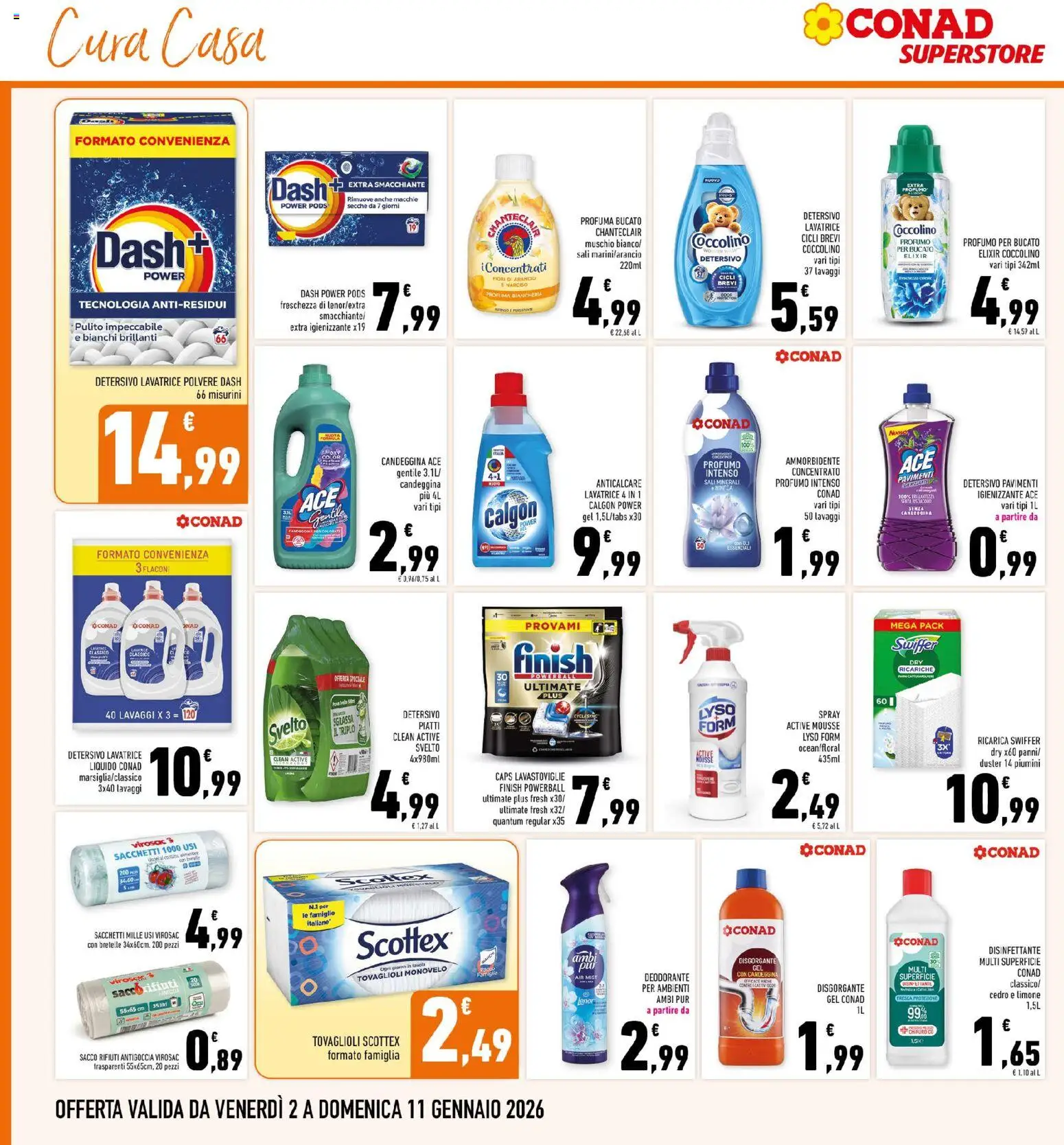 Volantino Conad del 02.01.2026 | Pagina: 30 | Prodotti: Ammorbidente, Candeggina, Limone, Lavastoviglie