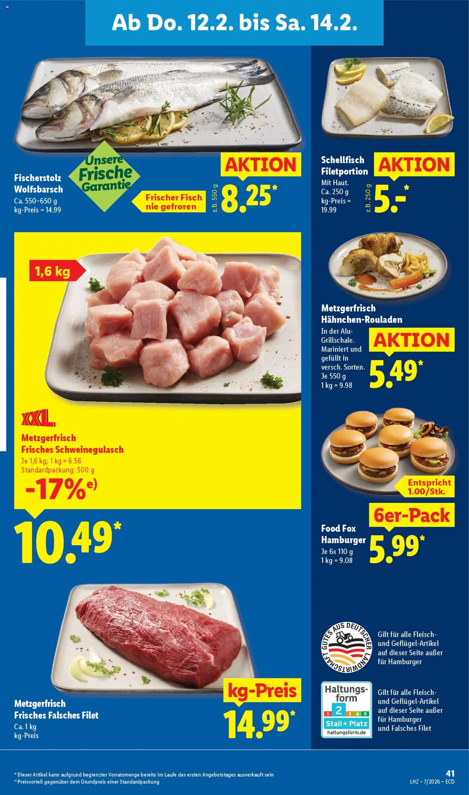 Lidl - Prospekt – gültig ab 09.02.2026 | Seite: 61 | Produkte: Schweinegulasch, Fisch, Fleisch