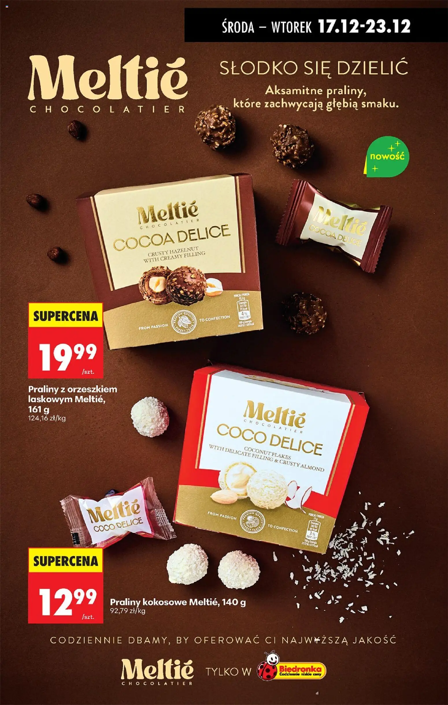 Biedronka gazetka - Oferta w tym tygodniu od 17.12.2025 | Strona: 61 | Produkty: Praliny
