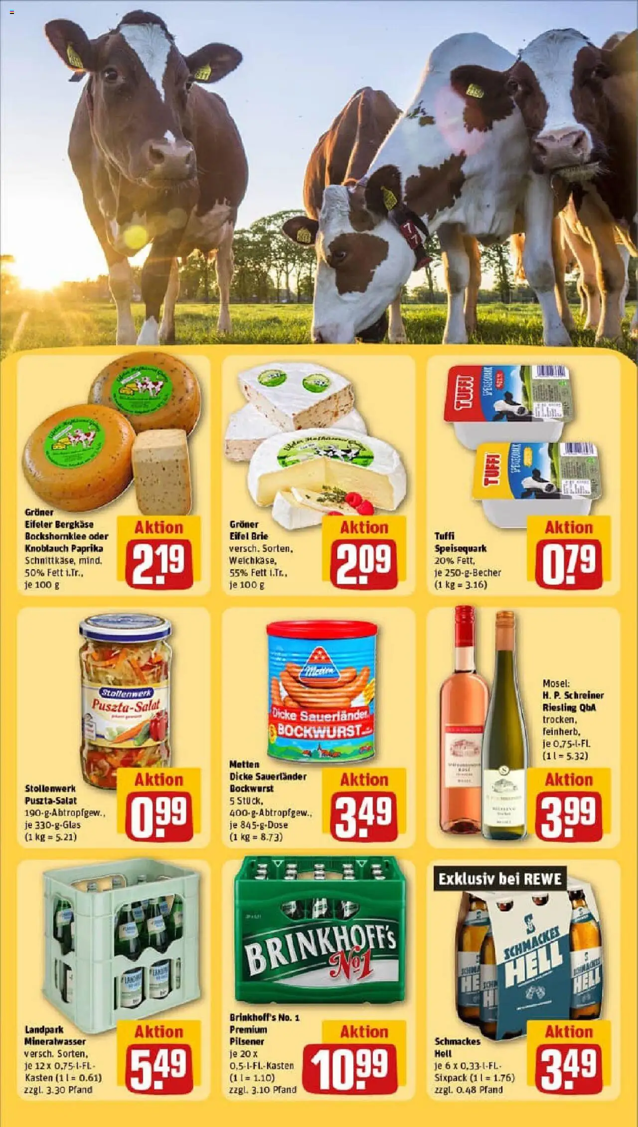 Rewe prospekt Münster / Centrum	 - gültig ab dem 29.06.2025 | Seite: 25 | Produkte: Bockwurst, Mineralwasser, Knoblauch, Speisequark