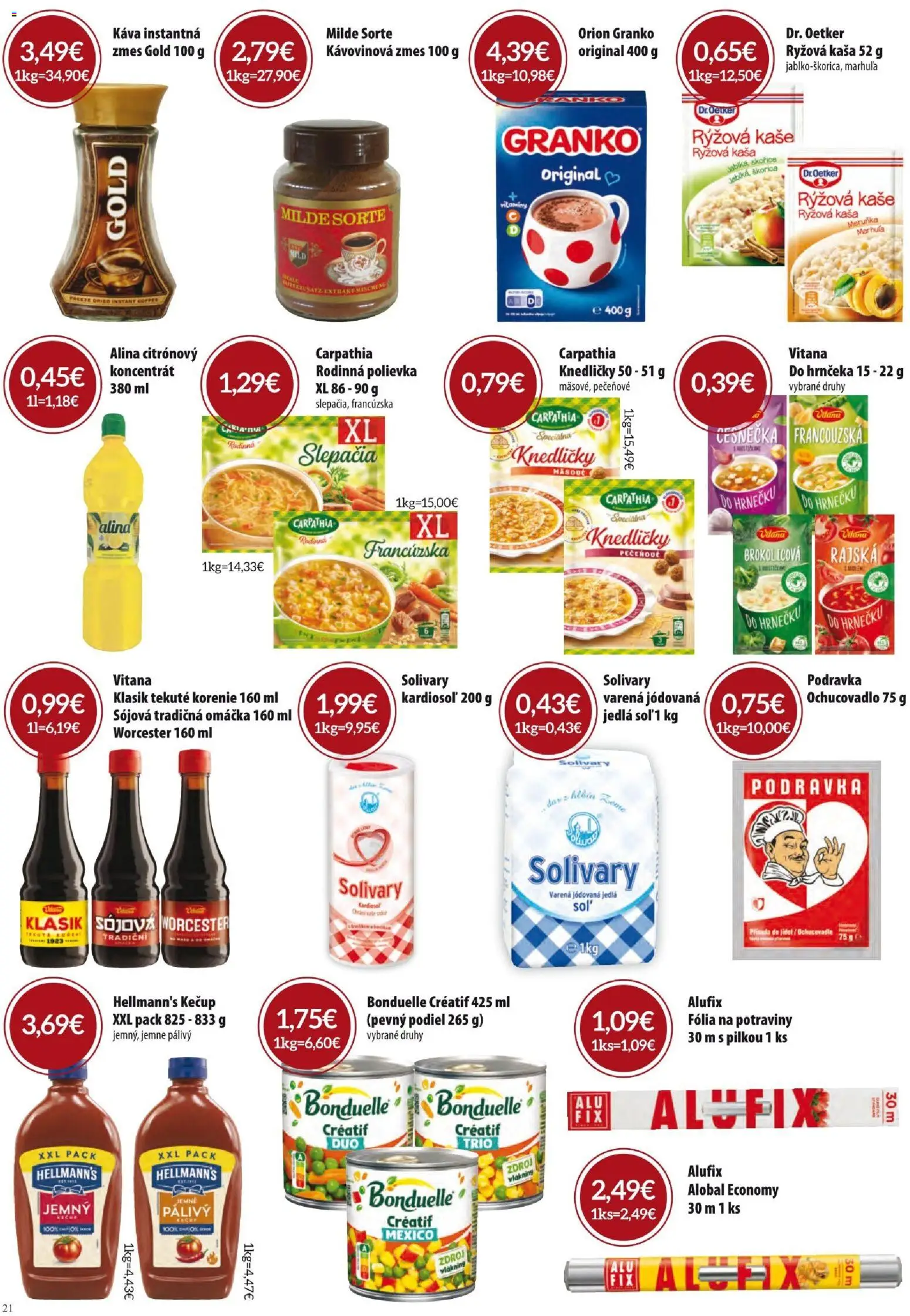 Nové KARMEN CBA akcie – leták je platný od 01.04.2026 | Strana: 21 | Produkty: Káva, Kečup, Korenie, Granko