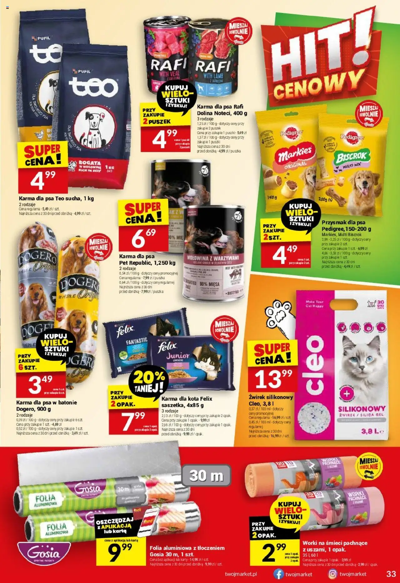 Twój Market Gazetka od 06.08.2025 | Strona: 33 | Produkty: Karta, Pedigree, Karma dla kota, Wołowina