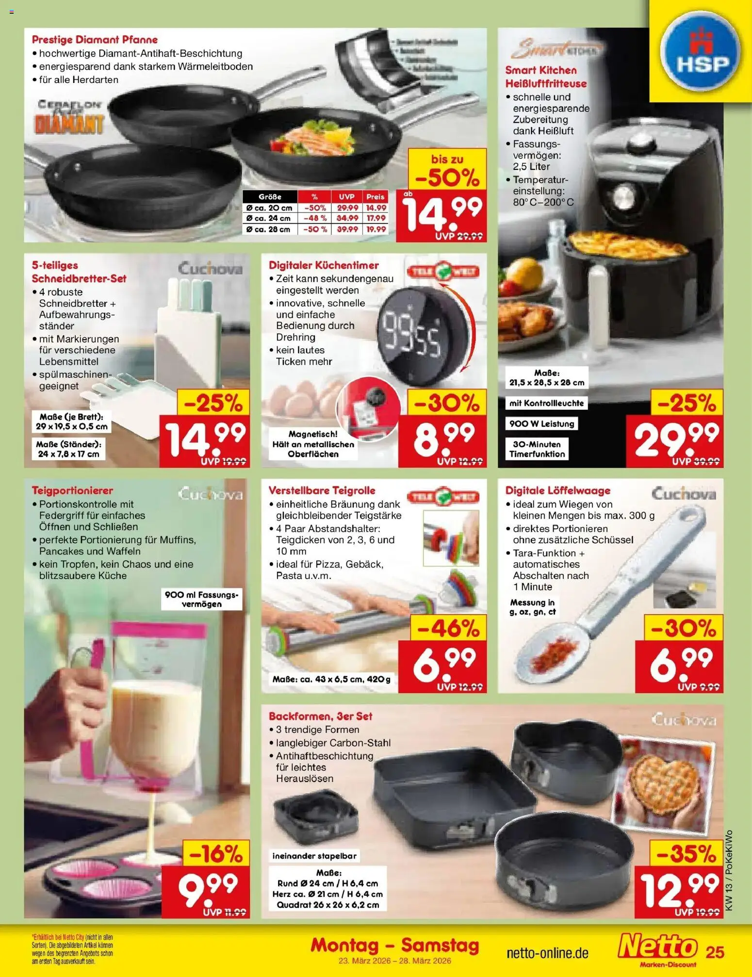 Netto Marken-Discount Prospekt Bonn	 – gültig ab 23.03.2026 | Seite: 33 | Produkte: Küche, Waffeln, Pasta, Heißluftfritteuse