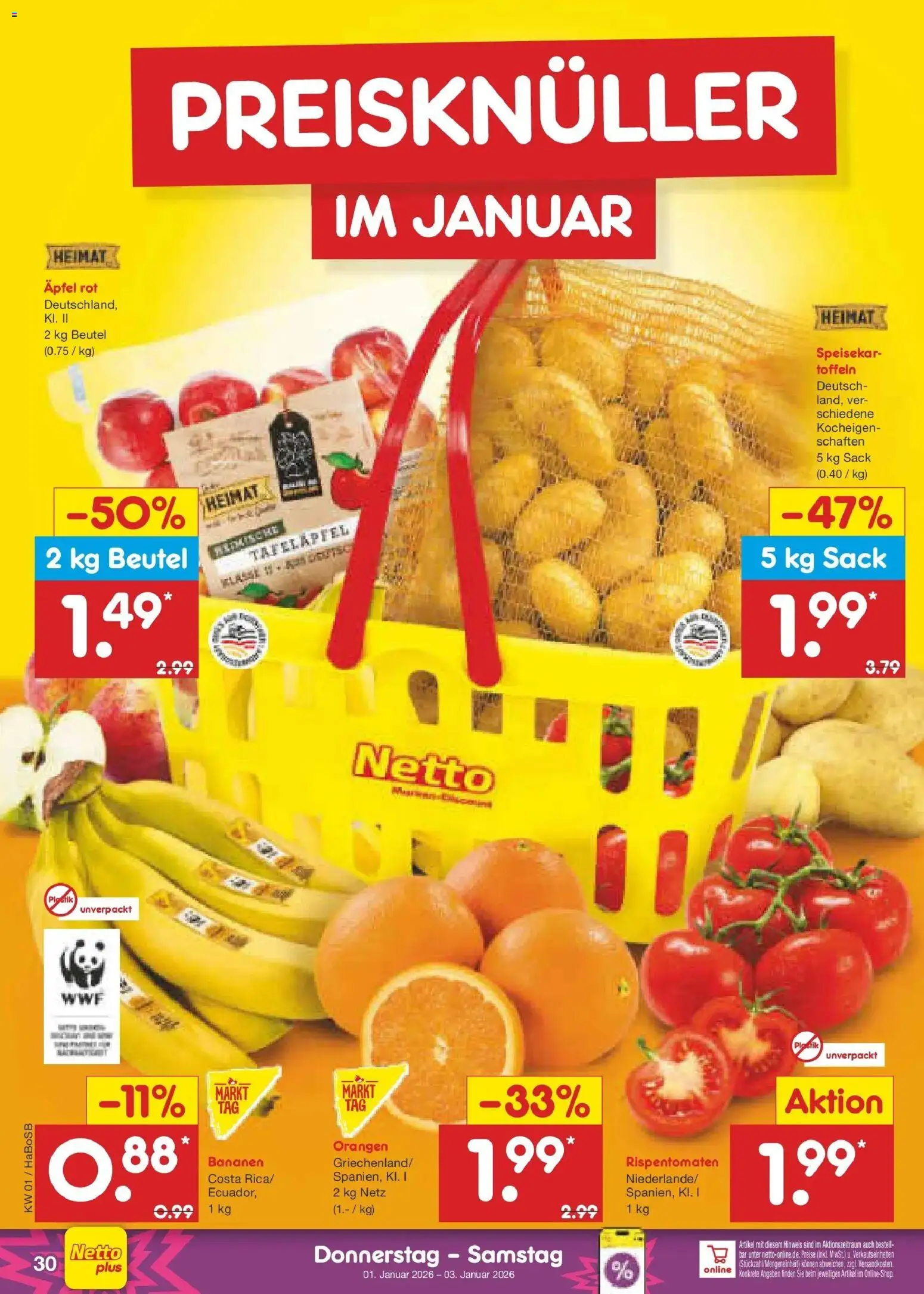 Netto Marken-Discount prospekt Stadtlohn	 – gültig ab 28.12.2025 | Seite: 44 | Produkte: Äpfel, Bananen, Orangen