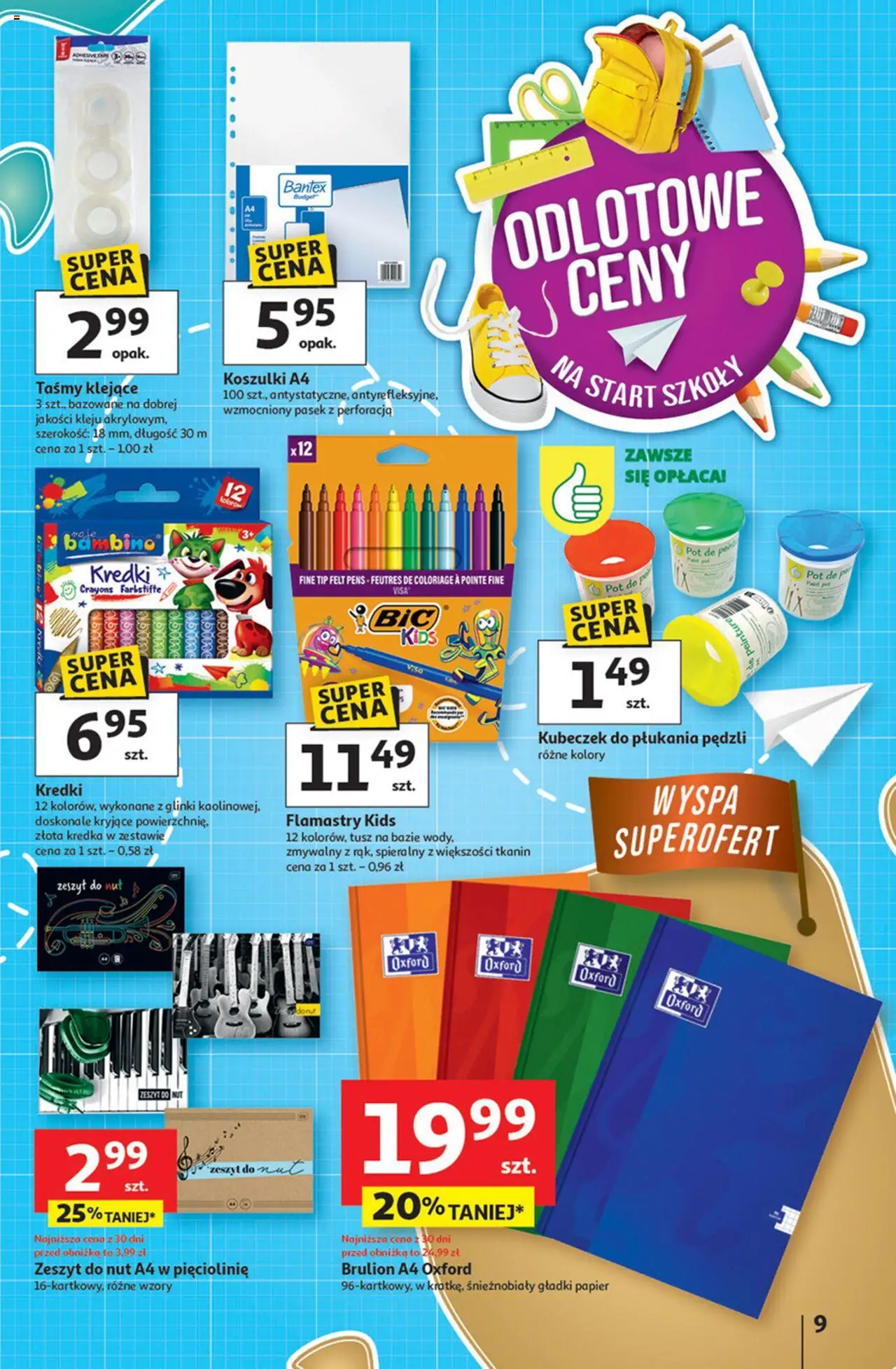 Auchan Gazetka - Pewność niskich cen Hipermarket od 11.09.2025 | Strona: 9 | Produkty: Pasek, Zeszyt, Donut