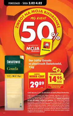 Pogląd oferty "Ser żółty Gouda w plastrach Światowid, 1 kg, Ser żółty Gouda w plastrach, 1 kg" - ważna od 02.02.2026 | Strona: 2