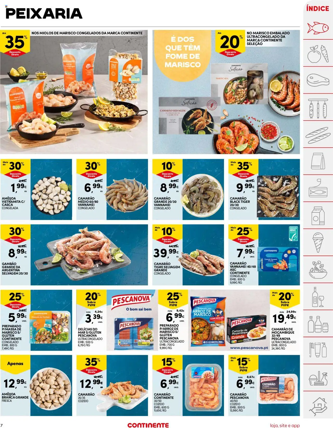 Continente folheto │ válido de 21.10.2025 | Página: 7 | Produtos: Camarão, Arroz, Massa