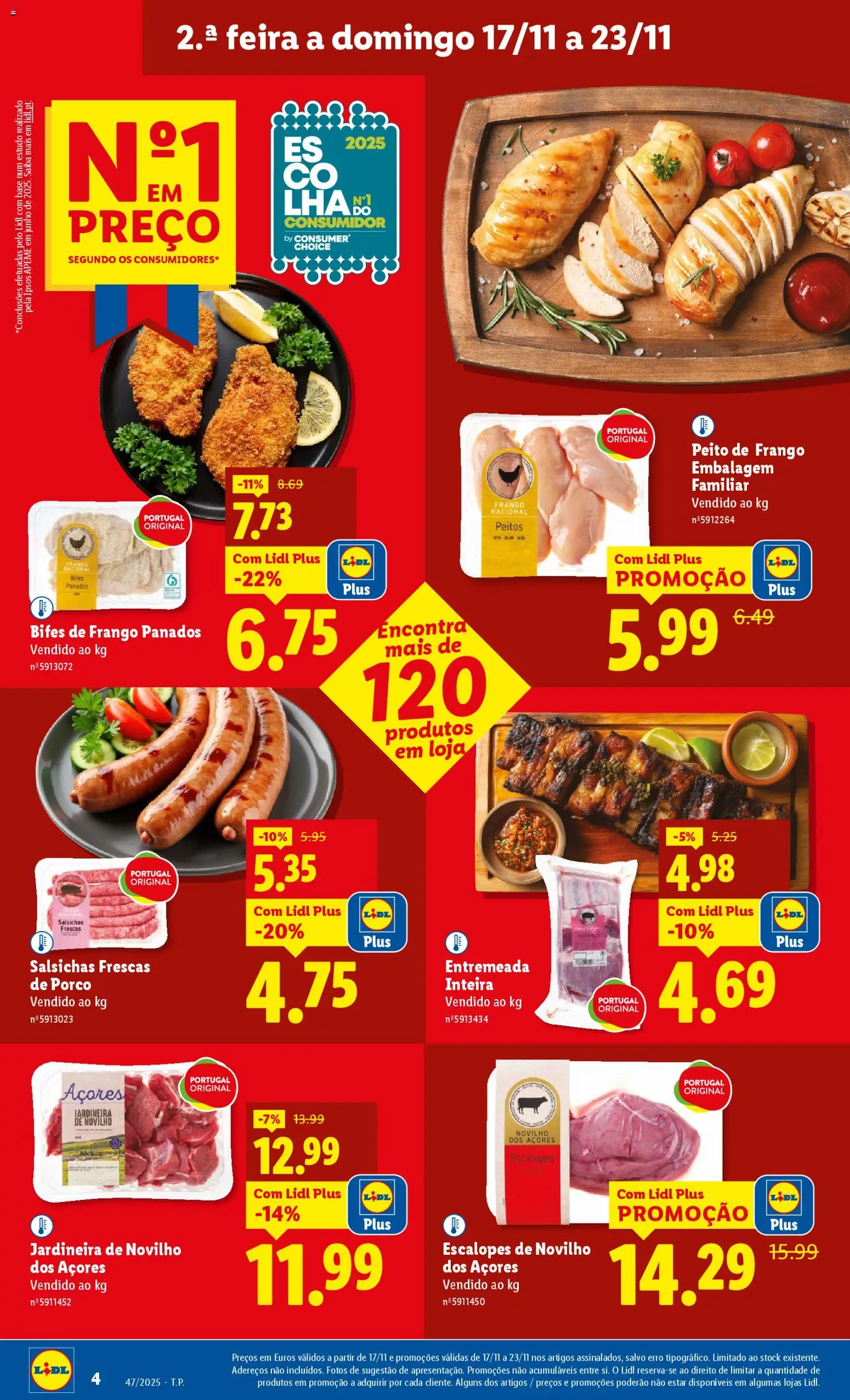 Lidl folheto │ válido de 17.11.2025 | Página: 4 | Produtos: Peito de frango, Frango, Base