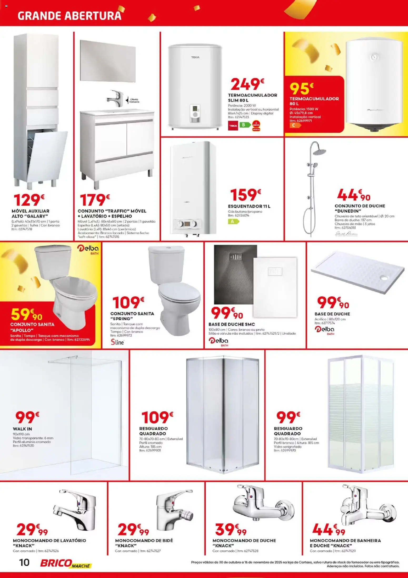 BricoMarché - Folheto Abertura Cartaxo │ válido de 30.10.2025 | Página: 10 | Produtos: Porta, Base, Lavatório, Espelho