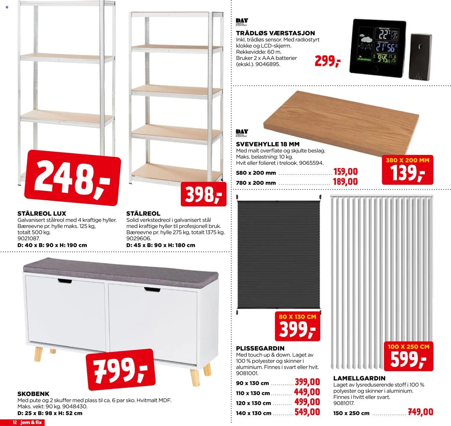 {H1} | Side: 12 | Produkter: Сантехнічне кріплення, Værstasjon, Pute, Skinner