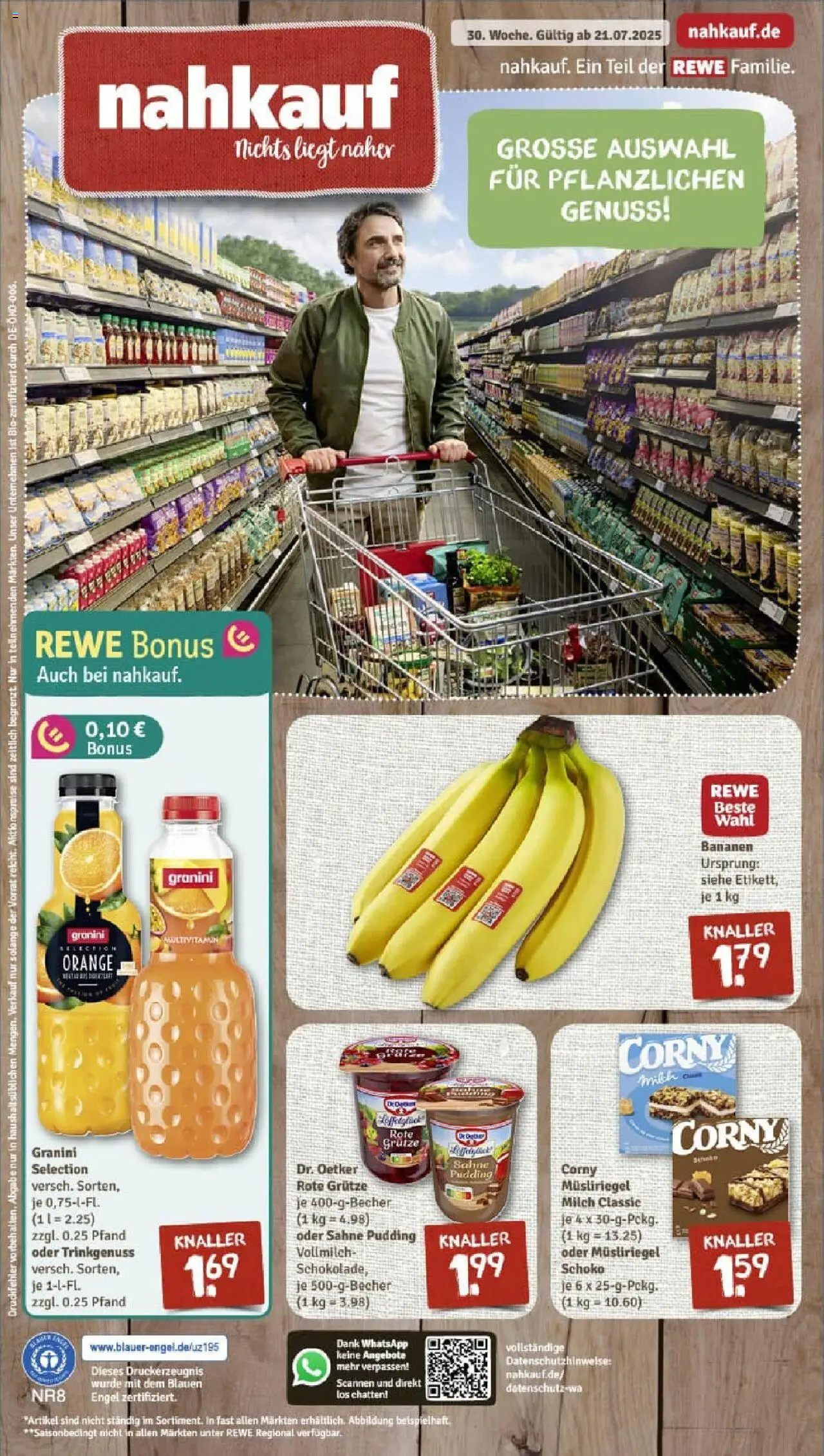 Rewe prospekt Maintal / Bischofsheim	 - gültig ab dem 20.07.2025 | Seite: 1 | Produkte: Milch, Pudding, Granini, Sahne