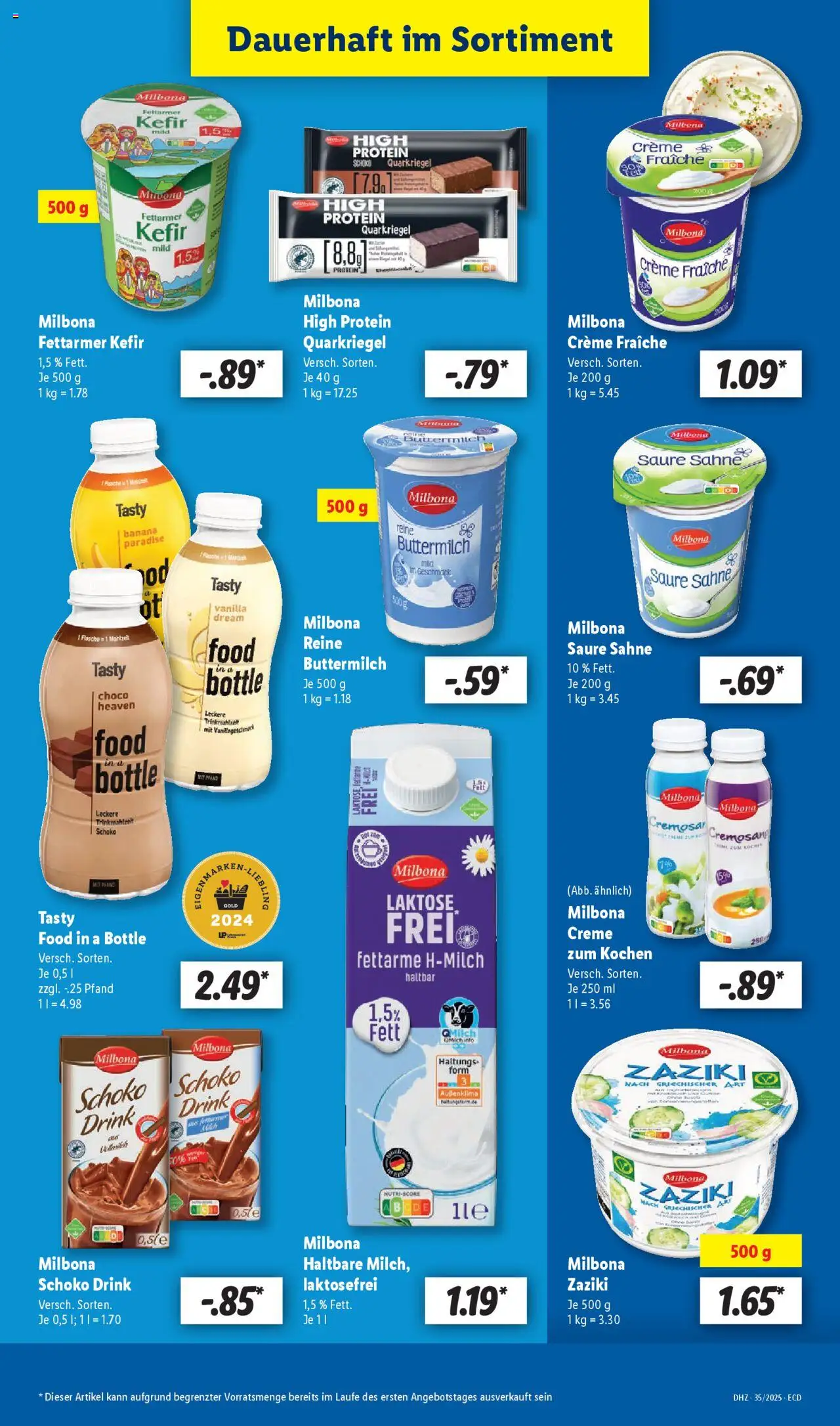 Lidl Prospekt 	 - gültig ab dem 25.08.2025 | Seite: 25 | Produkte: Kefir, Buttermilch, Creme, Sahne