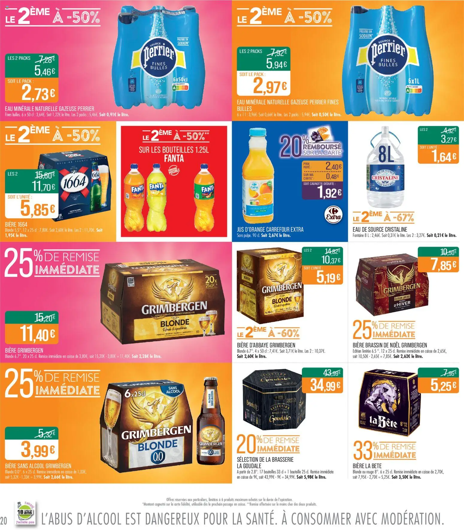 {H1} | Page: 20 | Produits: Eau minérale, Alcool, Jus d'orange, Eau de source