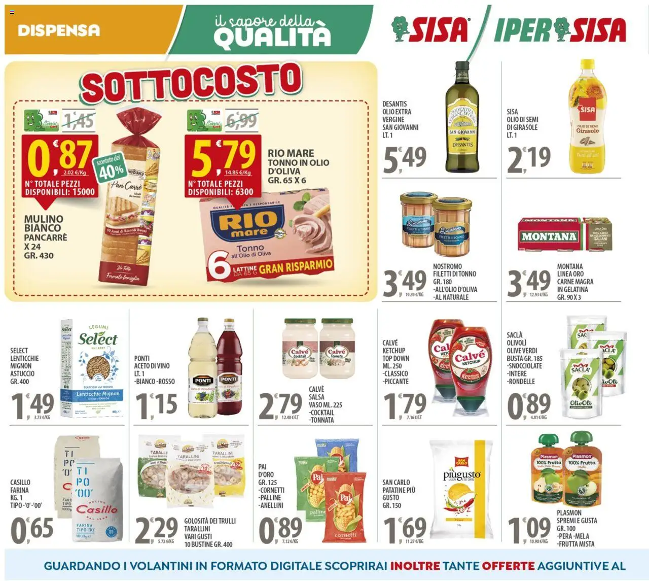 Volantino SISA del 14.10.2025 | Pagina: 10 | Prodotti: Salsa, Top, Farina, Vaso