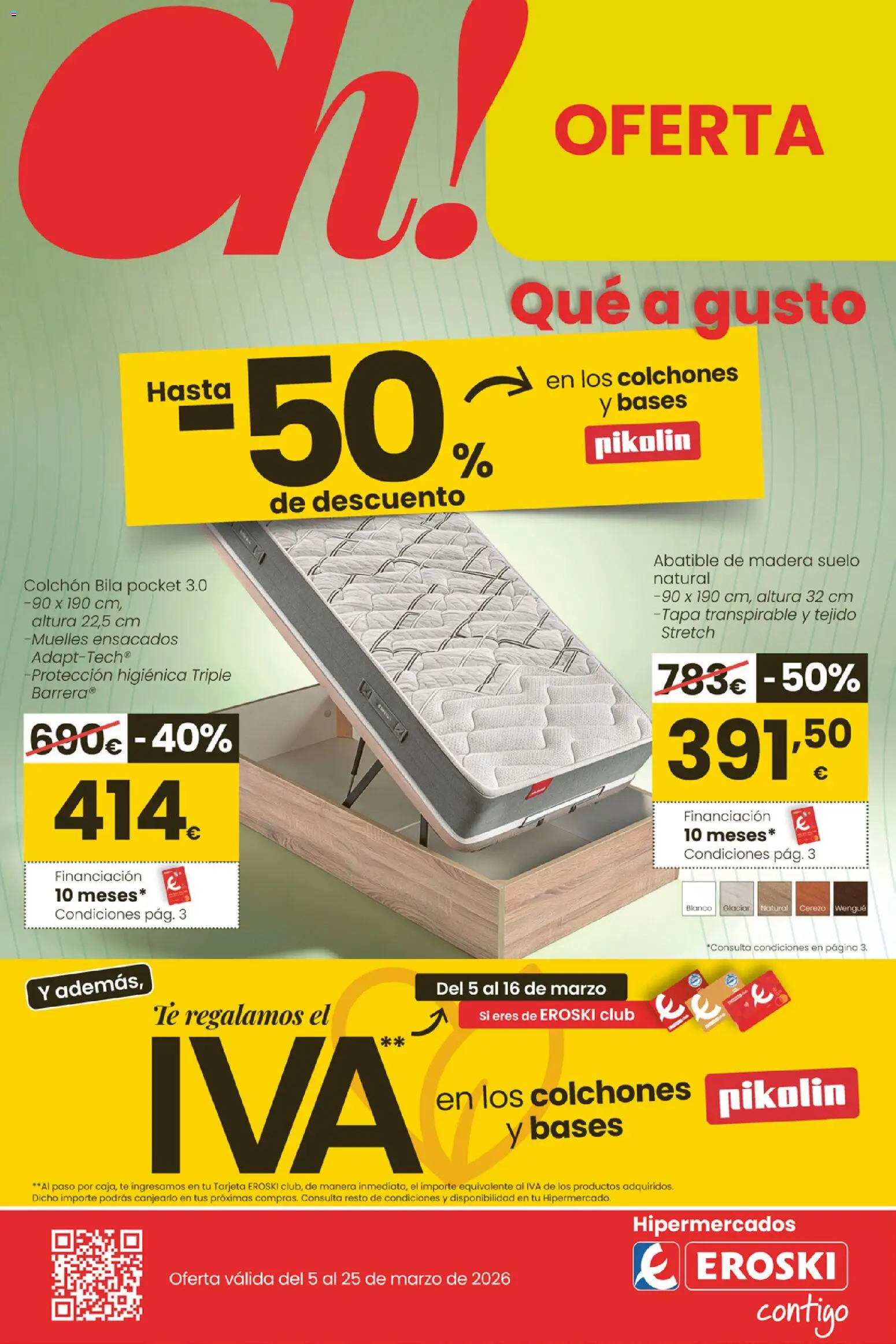 Eroski - Oh Qué agusto │ válido desde el 05.03.2026 | Página: 1 | Productos: Té, Colchon