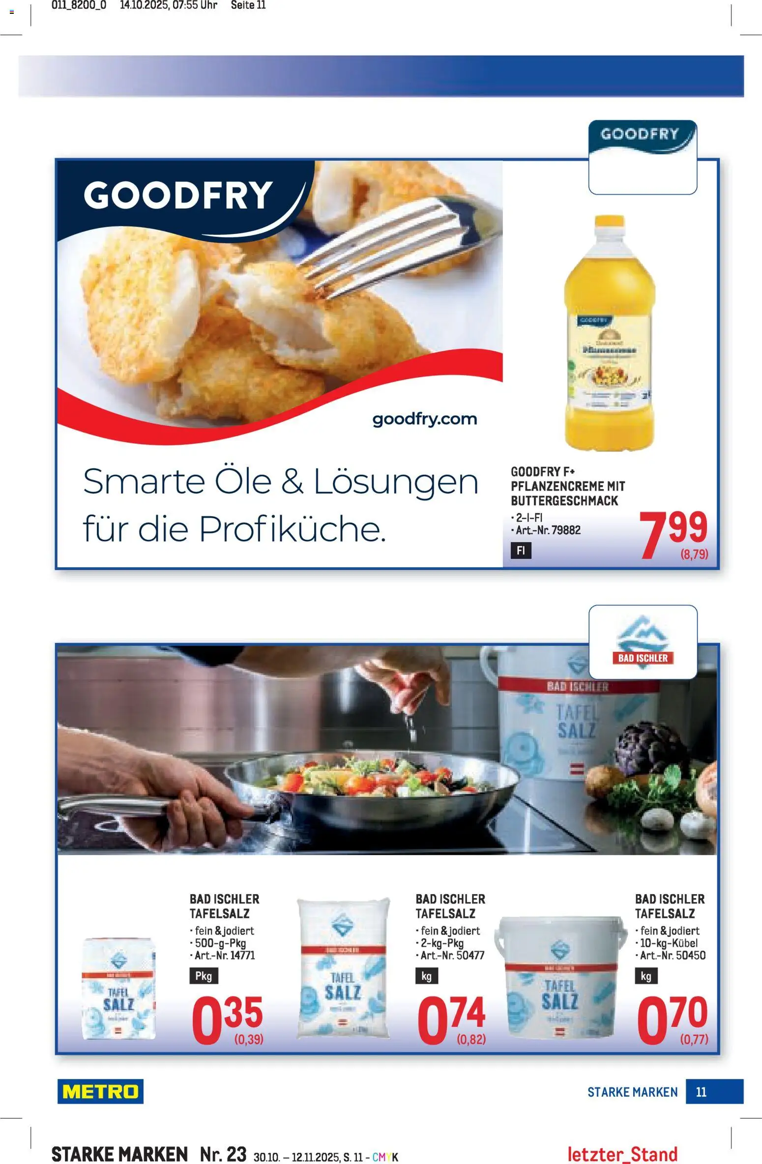 Metro Starke Marken gültig ab 30.10.2025 | Seite: 11 | Produkte: Salz, Uhr, Bad