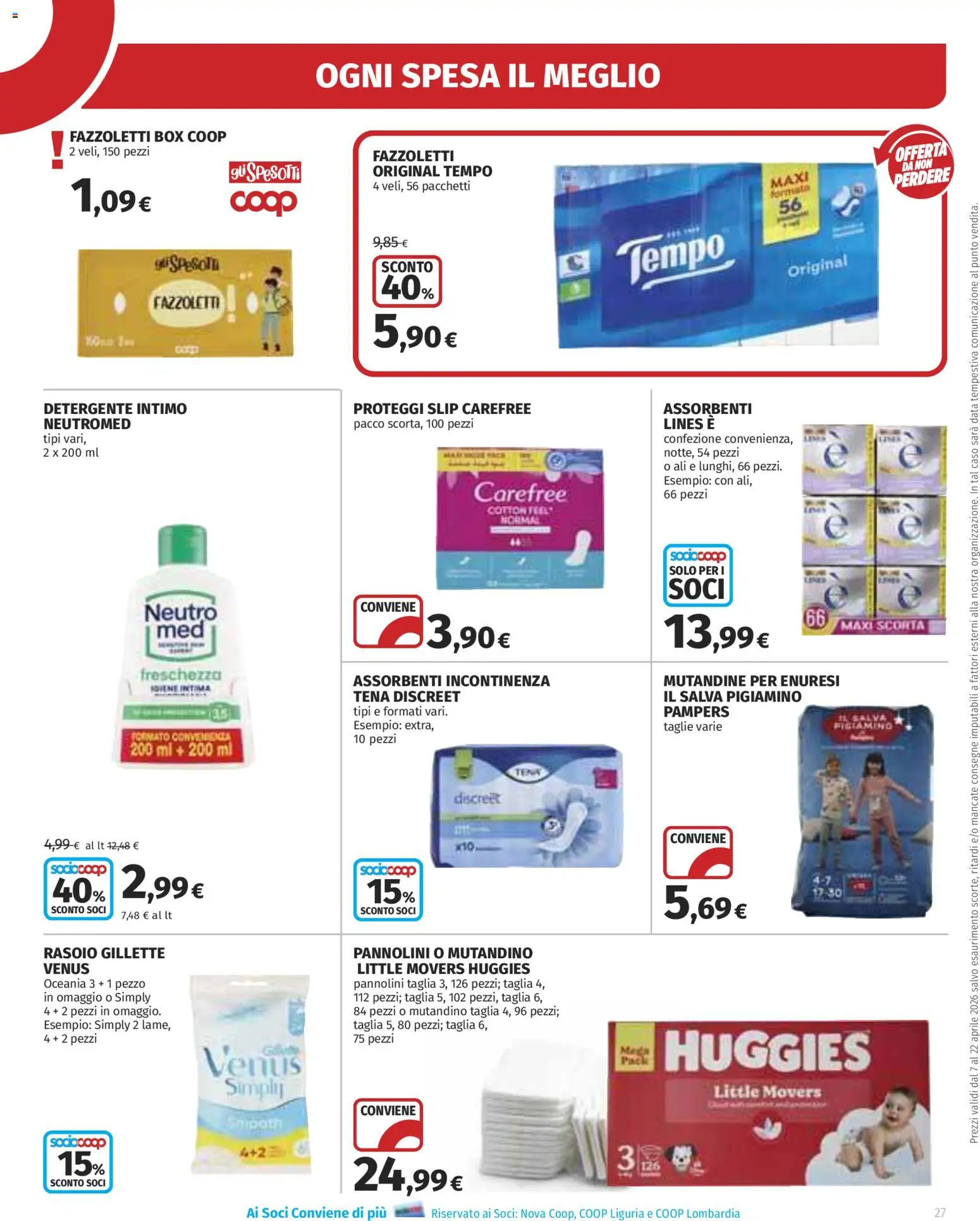 Volantino Ipercoop del 07.04.2026 | Pagina: 27 | Prodotti: Rasoio, Intimo, Mutandine, Data