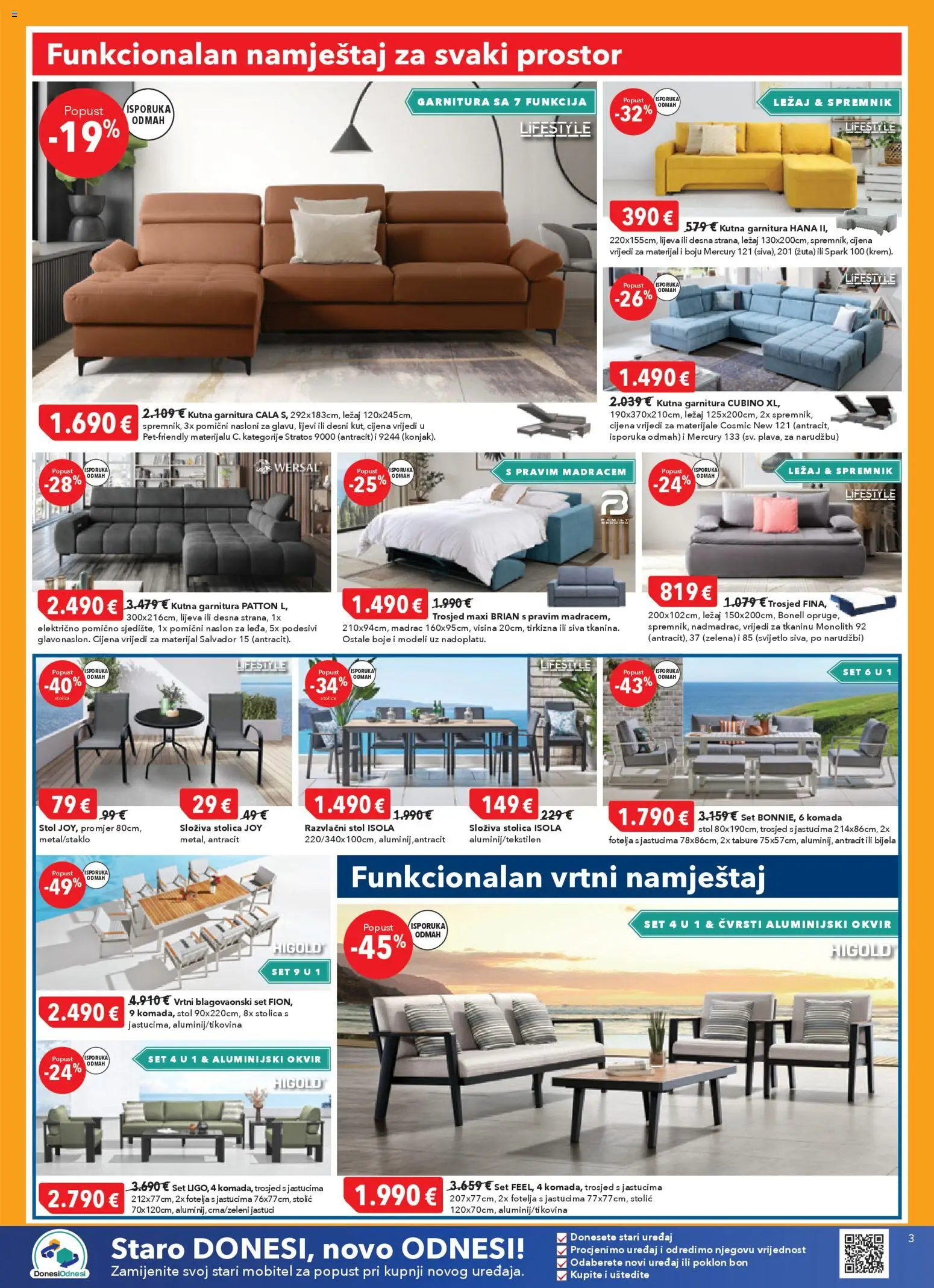 Harvey Norman katalog | vrijedi od 23.04.2026 | Stranica: 3 | Proizvodi: Madrac, Fotelja, Vrtni namještaj, Tabure