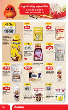 Auchan akciós ujság - amely érvényes a következő dátumtól: 07.08.2025 | Oldal: 26 | Termékek: Málna, Fagylaltpor, Csokoládé, Eper