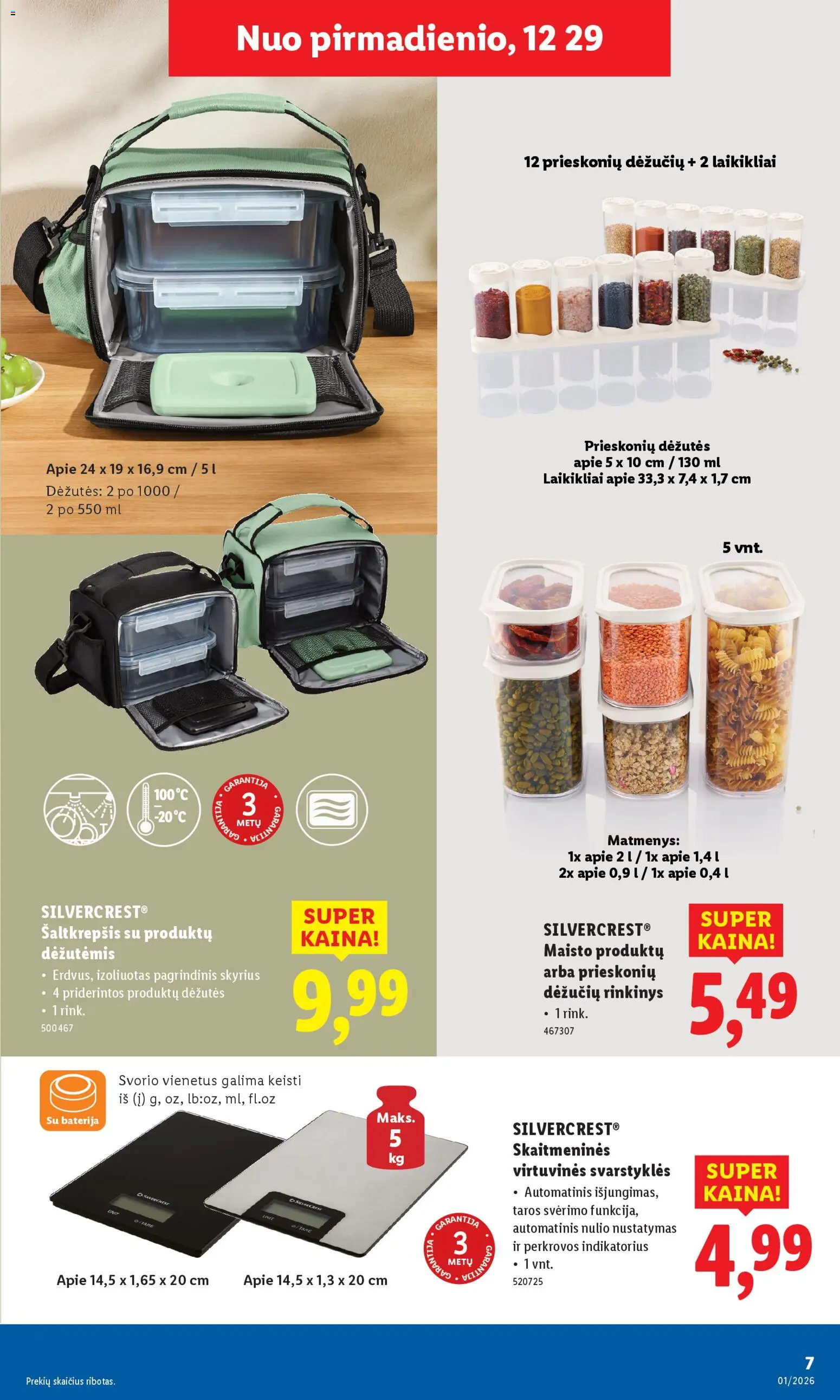 LIDL akcijos nuo 29.12.2025 | Puslapis: 7 | Prekių: Baterija, Virtuvinės svarstyklės
