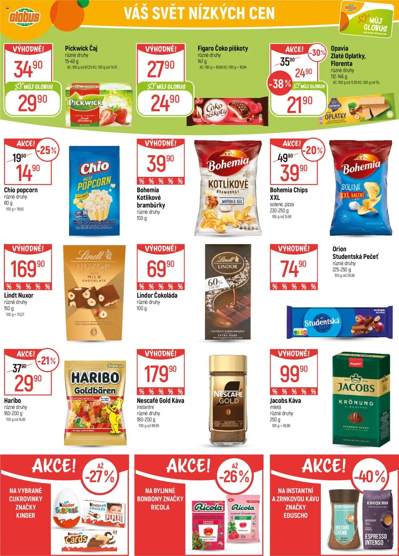 Globus leták - Chomutov od 15.10.2025 | Strana: 28 | Produkty: Nescafé Gold, Čokoláda, Studentská pečeť, Popcorn