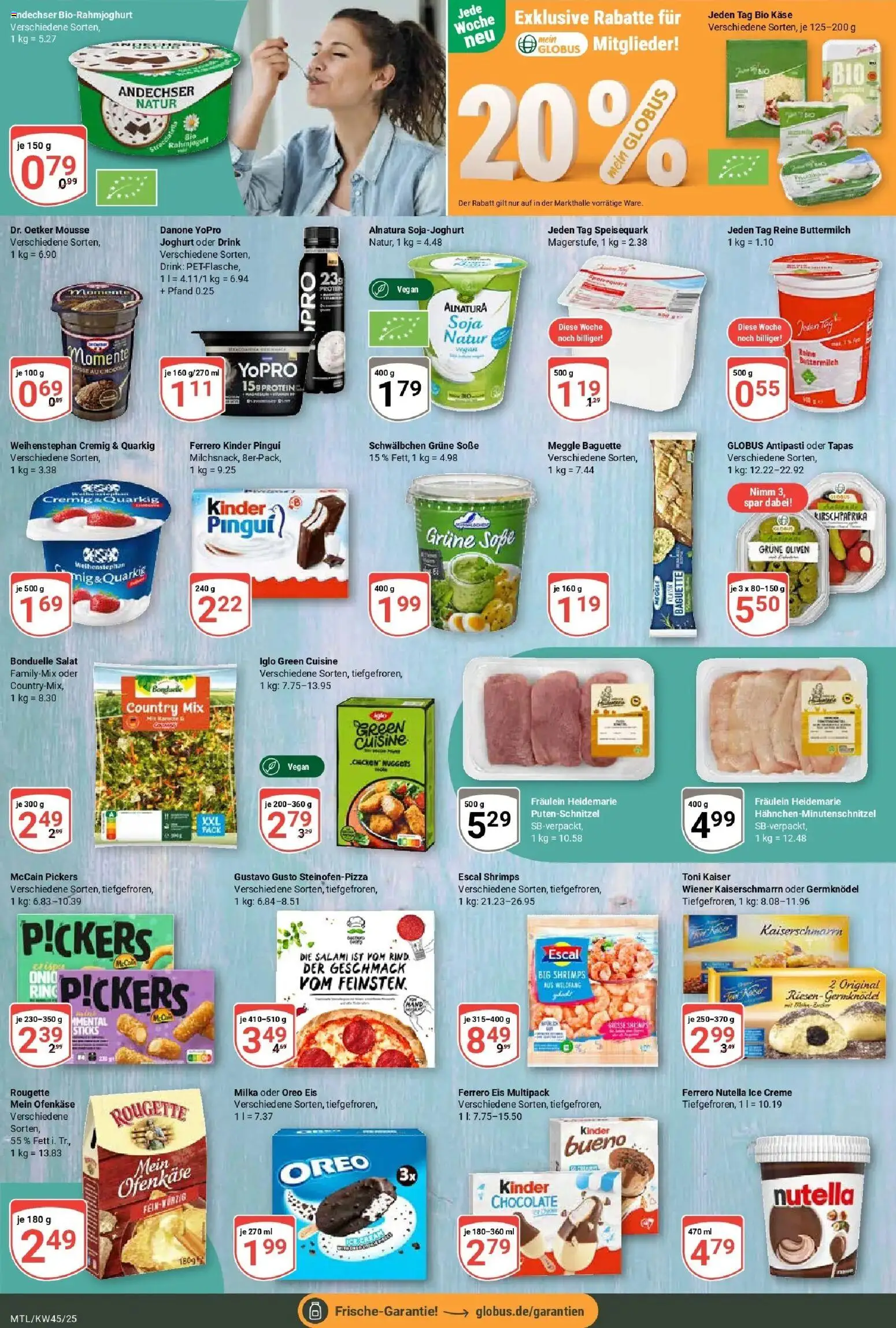 Globus prospekt Maintal-Dörnigheim	 – gültig ab 02.11.2025 | Seite: 11 | Produkte: Gustavo gusto, Nutella, Putenschnitzel, Eis