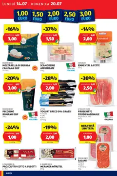 Volantino Aldi del 14.07.2025 | Pagina: 4 | Prodotti: Wurstel, Tagliere, Pecorino Romano, Emmental