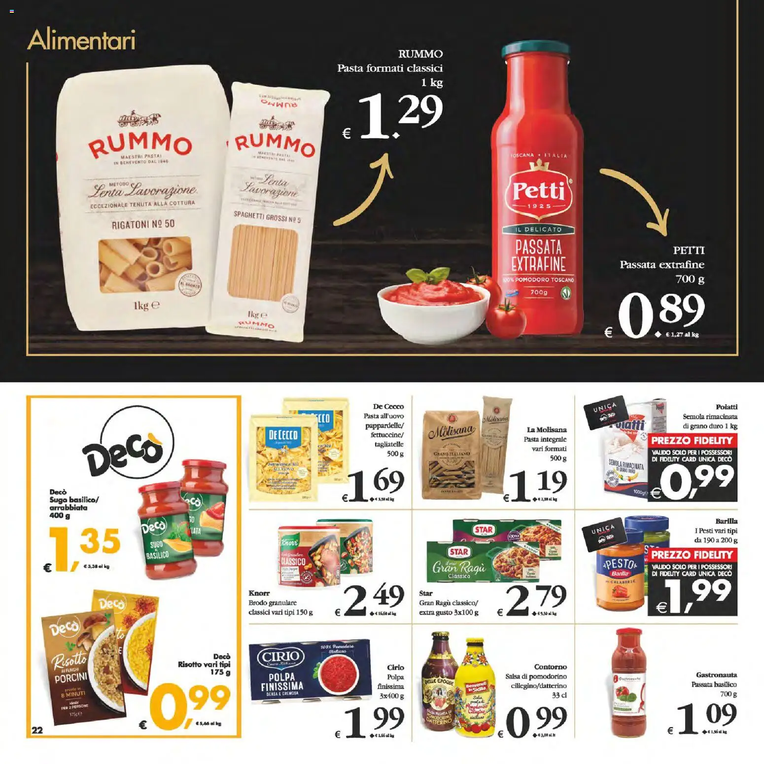 Volantino Decò del 23.01.2026 | Pagina: 22 | Prodotti: Pomodoro, Pesto, Basilico, Sugo