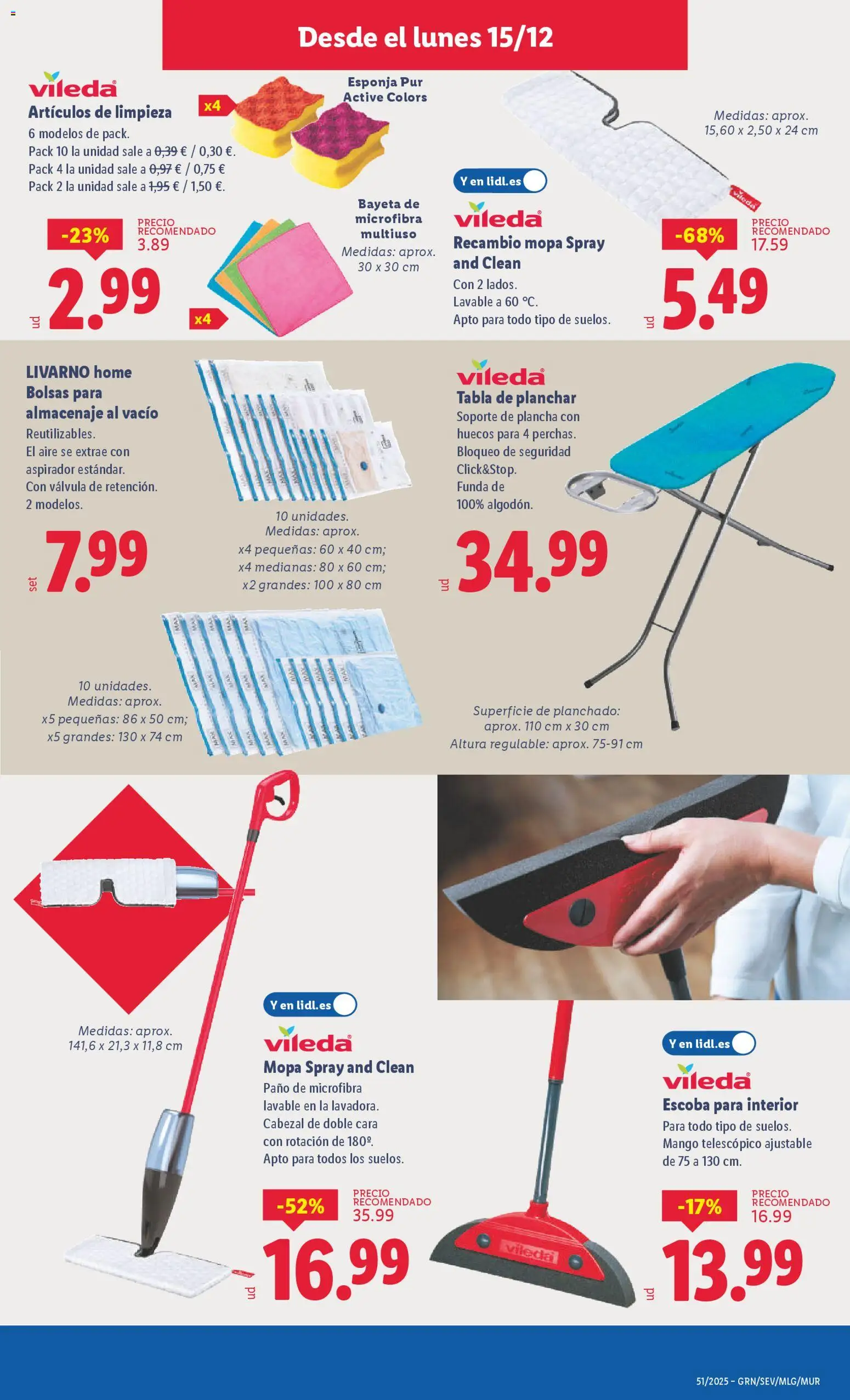 Lidl folleto de bazar │ válido desde el 15.12.2025 | Página: 17 | Productos: Funda, Plancha, Almacenaje, Aspirador