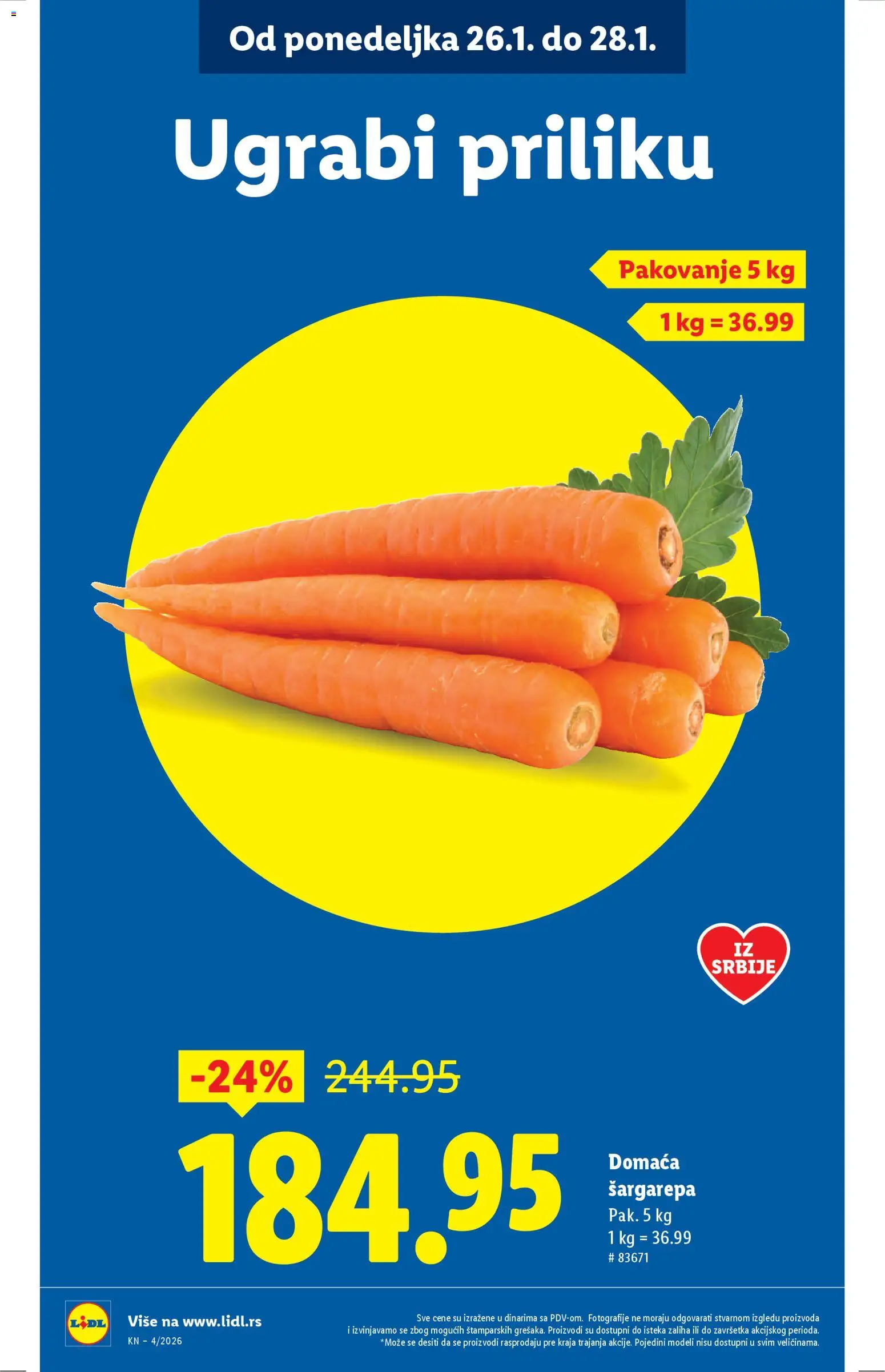 Lidl katalog - važi od 22.01.2026 | Strana: 10 | Proizvode: Šargarepa, Pakovanje