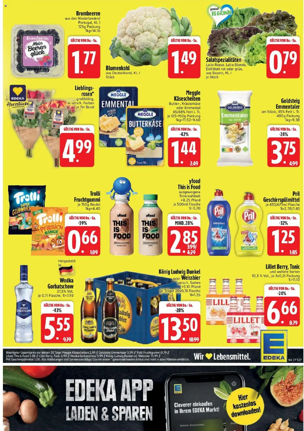 Edeka prospekt Murnau	 - gültig ab dem 29.06.2025 | Seite: 27 | Produkte: YFood, Wodka gorbatschow, Pril, Wodka