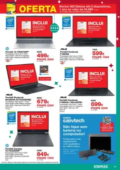 Pré-visualização Staples - Folheto Natal 2025 válido de 03.12.2025 | Página: 11 | Produtos: Computador, Bateria