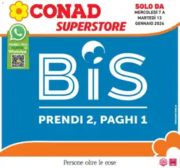 Anteprima del volantino Conad - Bis prendi 2, paghi 1 valido a partire dal 07.01.2026