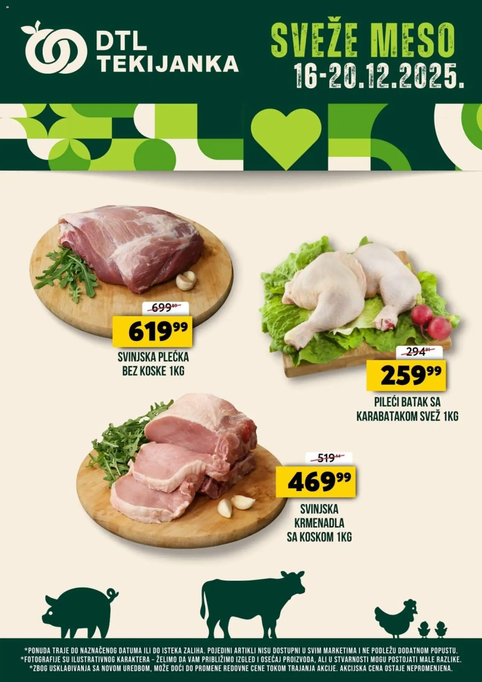 Tekijanka katalog - važi od 16.12.2025 | Strana: 1 | Proizvode: Svinjska krmenadla, Krmenadla, Pileći batak, Svinjska plećka