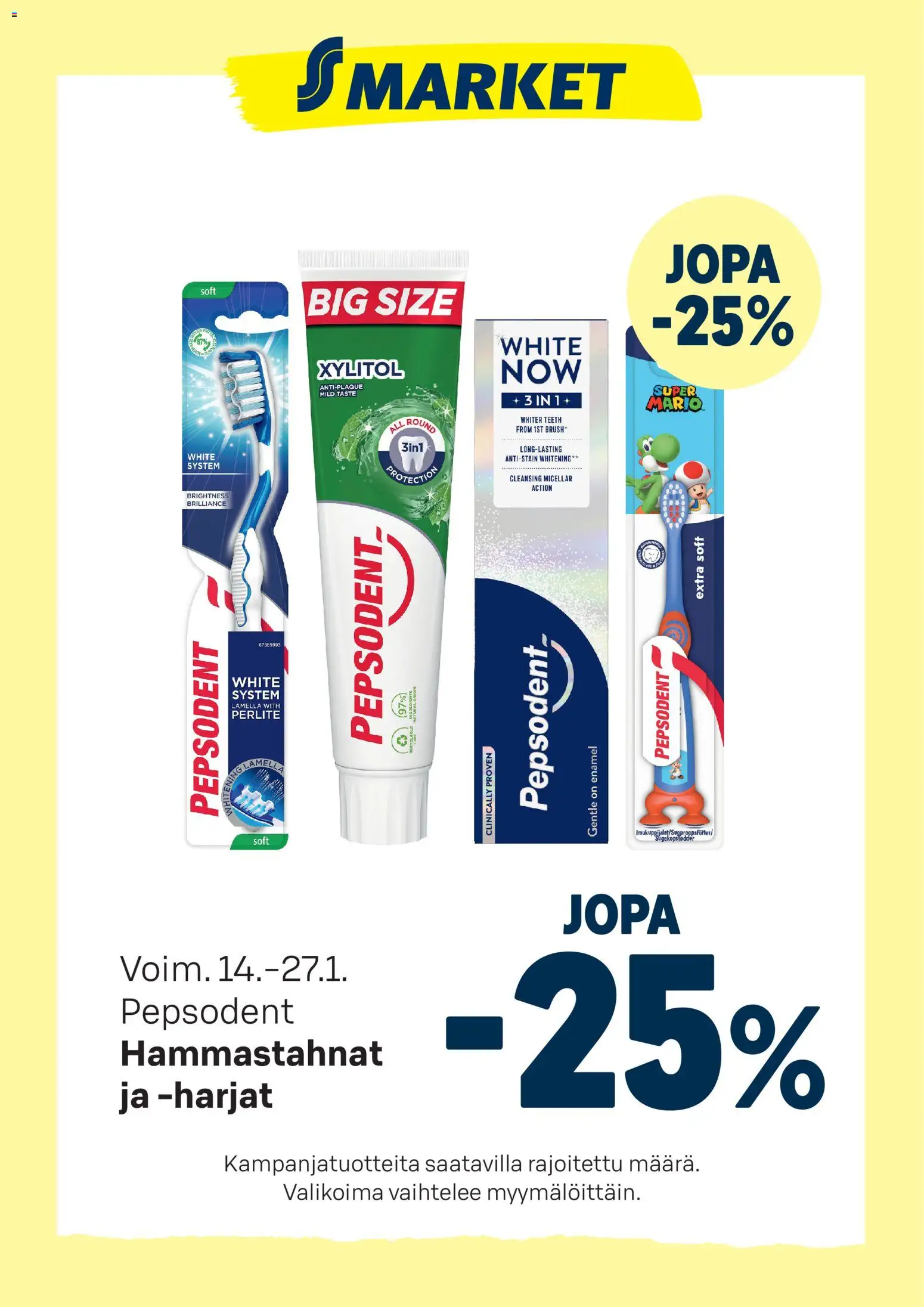 S-market tarjoukset Pepsodent – voimassa 14.01.2026 alkaen | Sivu: 1