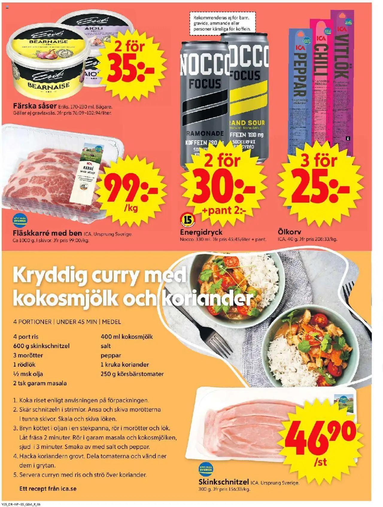 ICA Supermarket reklamblad aktuell från 25.08.2025 | Sida: 8 | Produkter: Olja, Energidryck, Ris, Koriander