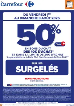Carrefour - Prévisualisation de Carrefour Opération bon d’achat sur les surgelés valide à partir de 01.08.2025