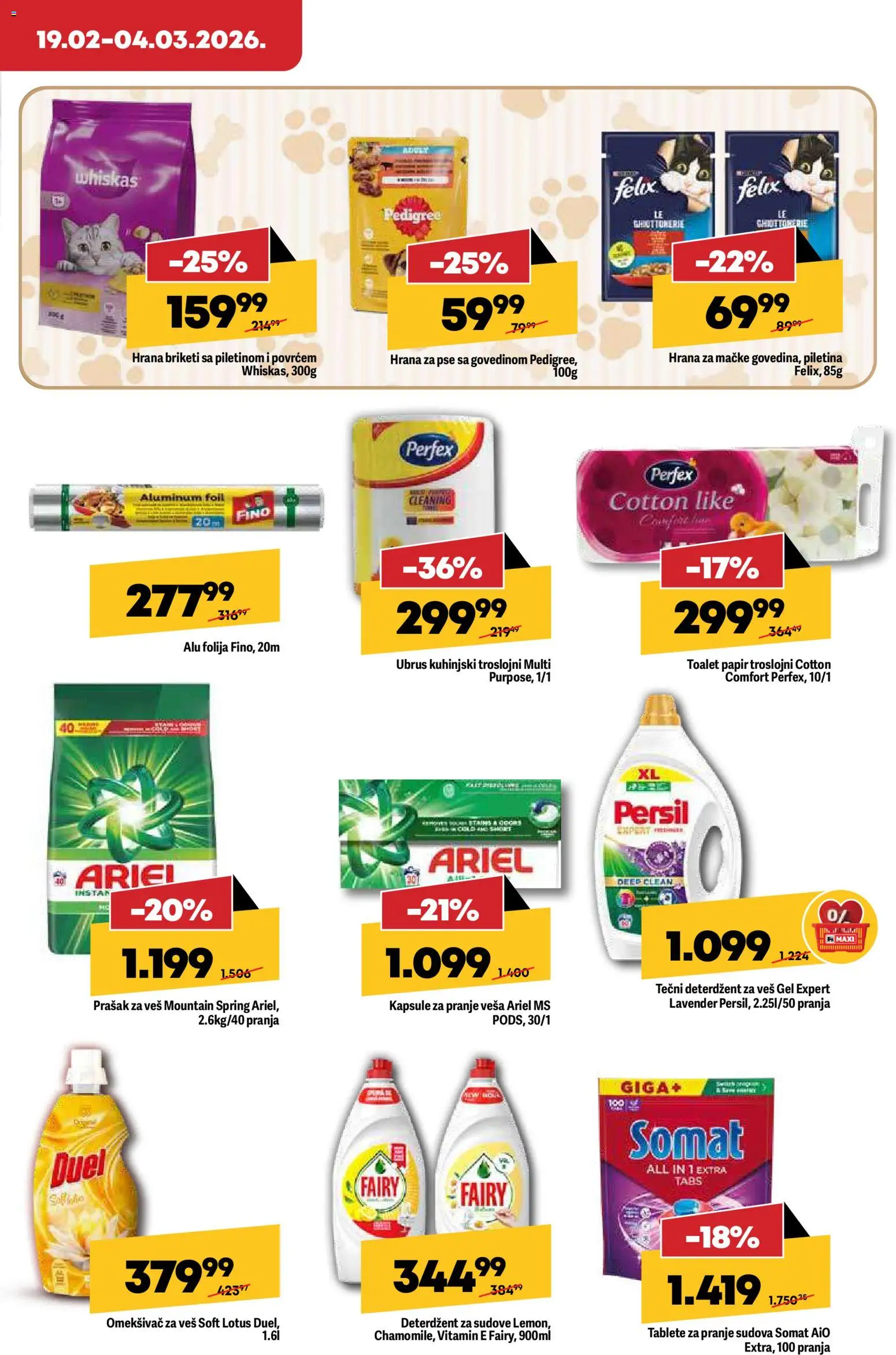 Maxi katalog - važi od 19.02.2026 | Strana: 23 | Proizvode: Tečni deterdžent, Ariel, Kapsule, Prašak za veš